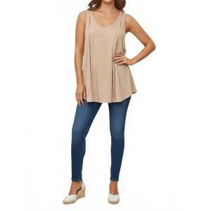 NEW DIVA USA neutral sleeveless top in beige